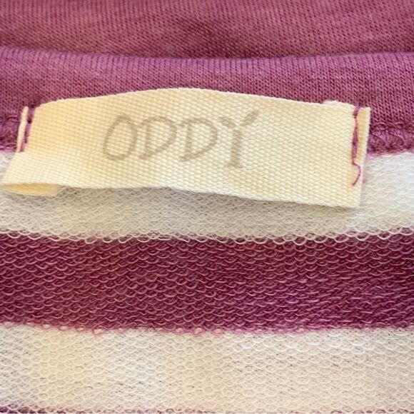 Oddy Purple and White Striped Dress Size Medium Side Tie Front - Picture 5 of 8